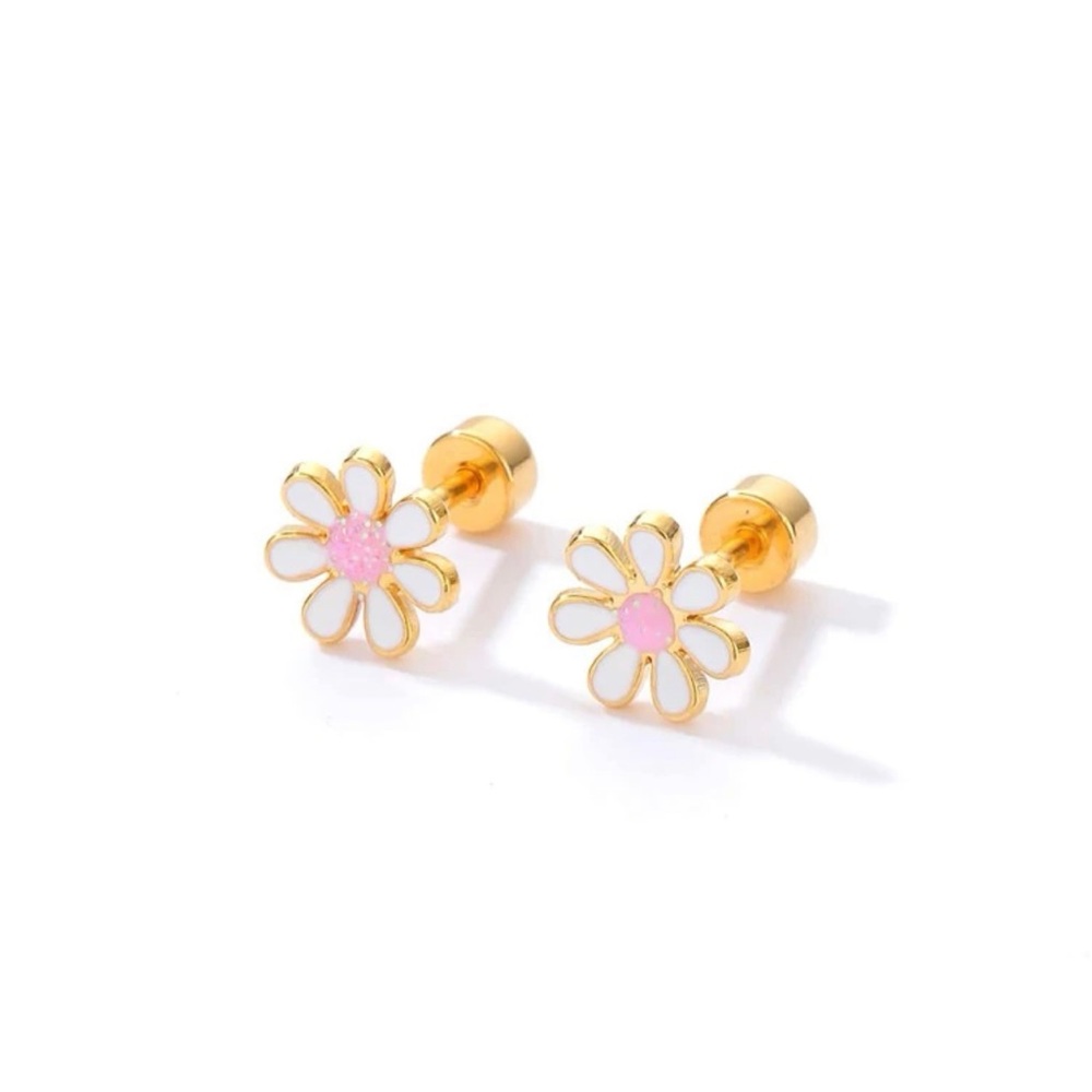 18K gold plated flower earrings